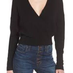 Leith Black V-Neck Sweater